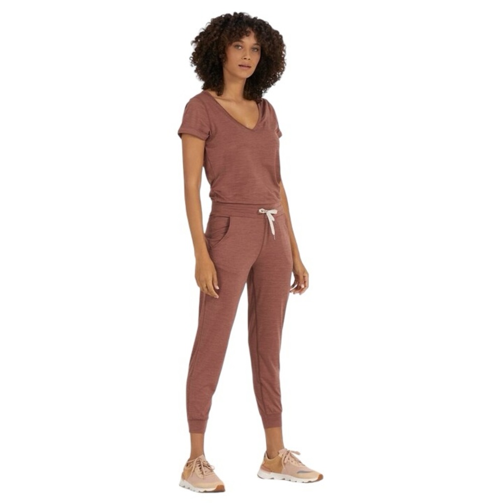 VUORI All Day DreamKnit Jumpsuit in Marsala